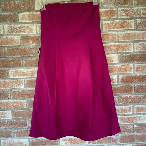 Ann Taylor Strapless Cocktail Dress Fuschia Pink NEW Women’s 6 Silk - Picture 1 of 12